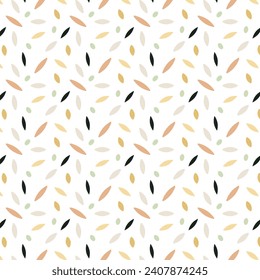 Patrón de cereales para la panadería. Semillas y orejas de trigo, centeno o cebada. Curso de contorno modificable. Línea de vectores.