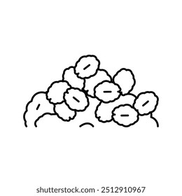 vetor de ícone de linha de pilha de cereal. sinal de pilha de cereal. símbolo de contorno isolado ilustração preta