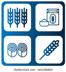 conjunto de iconos sencillos de cereales. Contiene iconos como Trigo, Harina, Bun, puede ser usado para web, móvil y logotipo