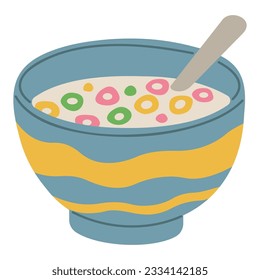 Cereal single cute on a white background, vector illustration.