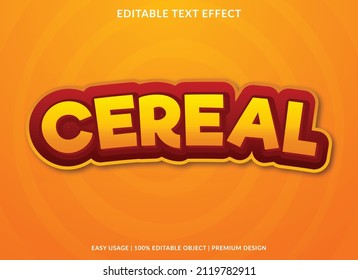 cereal text effect editable template with bold and abstract style use for business background and company brand