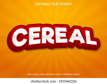 Cereal Text Effect Template With Abstract Style Use For Business Logo And Brand