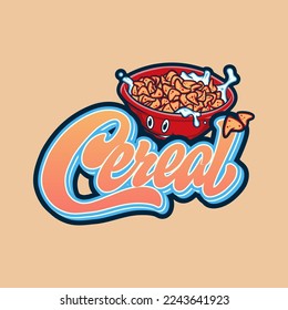 Cereal Typography Illustration Logo Vector