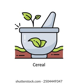 Vector de cereal Ilustración de estilo de icono de contorno lleno. Símbolo sobre fondo blanco EPS 10 Archivo