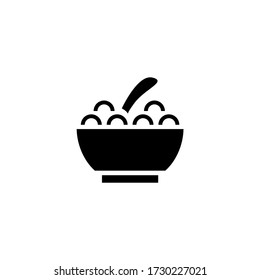 Cereal vector icon in black solid flat design icon isolated on white background