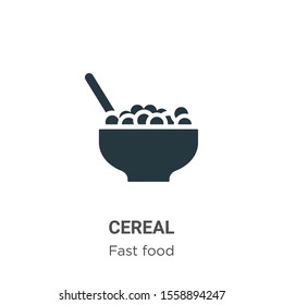 Cereal vector icon on white background. Flat vector cereal icon symbol sign from modern fast food collection for mobile concept and web apps design.