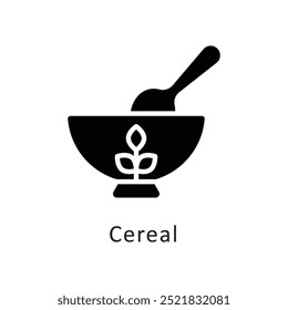 Vetor de cereais Icone sólido ilustração estilo. Símbolo no plano de fundo branco EPS 10 Arquivo