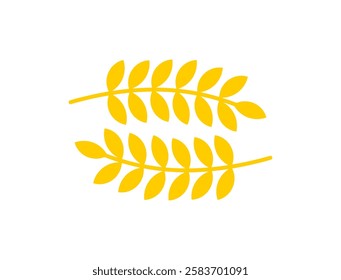 Cereal wheat ears isolated on white background. Vector illustration.