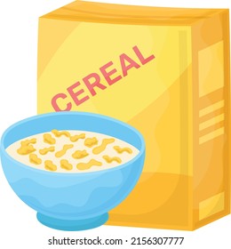 Cereals Box Bowl Concept Corn Flakes Stock Vector (Royalty Free ...