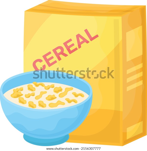 Cereals Box Bowl Concept Corn Flakes Stock Vector (Royalty Free ...