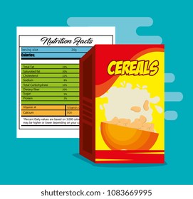 cereals box with nutrition bag