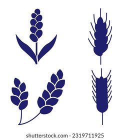 Cereals doodle illustration icon pearl millet, agriculture, wheat,barley, rice, maize, timothy grass,buckwheat, proso, sorghum.Thin line art about grain plants.Editable Stroke.Wheat ear icon line. SET