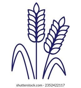 Cereals doodle illustration icon pearl millet, agriculture, wheat, barley, rice, maize, timothy grass, buckwheat, proso, sorghum.Thin line art about grain plants.Editable Stroke.Wheat ear icon line.