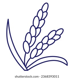 Cereals doodle illustration icon pearl millet, agriculture, wheat, barley, rice, maize, timothy grass, buckwheat, proso, sorghum.Thin line art about grain plants.Editable Stroke.Wheat ear icon line.