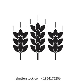 Cereals icon design. Wheat Agriculture symbol vector sign isolated on white background. 