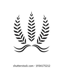 Cereals icon design. Wheat Agriculture symbol vector sign isolated on white background. 