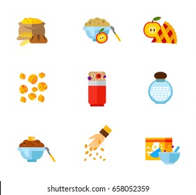 Cereals icon set