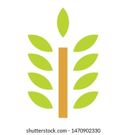 Cereals icon set with rice, wheat, corn, oats, rye, barley sign isolated on white background. Ears of wheat bread symbols. Agriculture wheat symbol. Vector Illustration