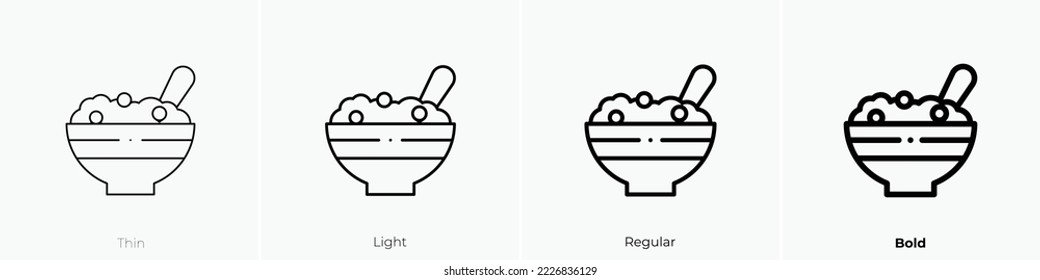 cereals icon. Thin, Light Regular And Bold style design isolated on white background
