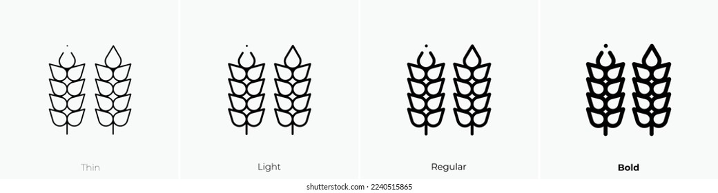 Getreidesymbol. Thin, hellrosa und feines Design einzeln auf weißem Hintergrund