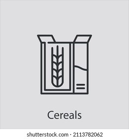 cereals icon vector icon.Editable stroke.linear style sign for use web design and mobile apps,logo.Symbol illustration.Pixel vector graphics - Vector