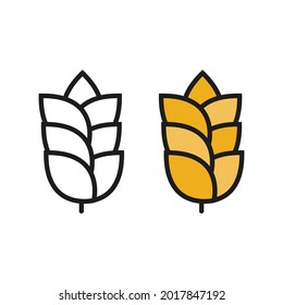 Cereals icons. Vector illustration in flat design