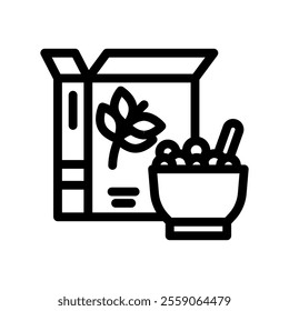 cereals line icon illustration vector graphic. Simple element illustration vector graphic, suitable for app, websites, and presentations isolated on white background