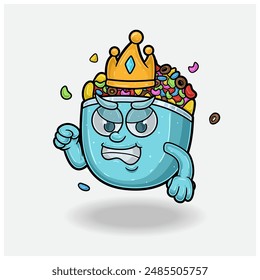 Cereals Mascot Character Cartoon With Angry expression. For brand, label, packaging and product. Vector Illustration