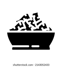 cereals plate glyph icon vector. cereals plate sign. isolated contour symbol black illustration