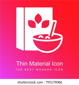 Cereals red and pink gradient material white icon minimal design