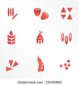 Cereals and seed flat icons / Solid fill icons in EPS 8 format