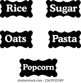 Cereals set stickers frame home kitchen decoration label food Rice Sugar Oats Pasta Popcorn