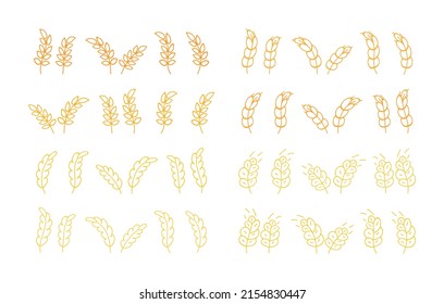 conjunto de vectores aislados de cereales spica