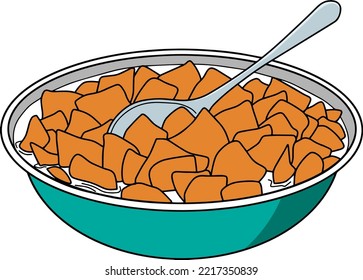 ilustración vectorial de cereales aislada en fondo blanco