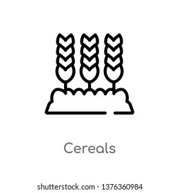 cereals vector line icon. Simple element illustration. cereals outline icon from agriculture concept. Can be used for web and mobile