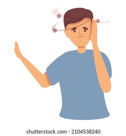 Cerebal pain icon cartoon vector. Brain dizzy. Cold headache