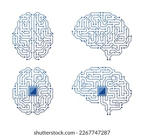 Cerebellar Electric Circuit, Pathways Indicate Flow Of Electrical Signals Of Neurons Forming Complex Communication System Within Brain For Processing Information. Cartoon Vector Illustration