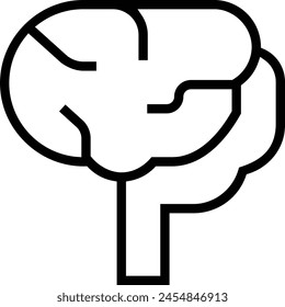 cerebellum icon. Thin linear style design isolated on white background