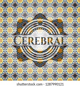 Cerebral arabic badge background. Arabesque decoration.