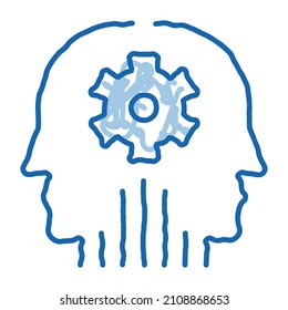 cerebral hemisphere settings sketch icon vector. Hand drawn blue doodle line art cerebral hemisphere settings sign. isolated symbol illustration