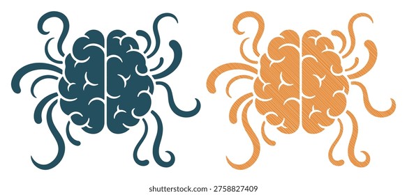 Cerebral intelligence symbol, neural network concept, psychology icon, mind power art.