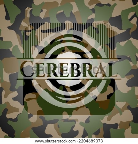 Cerebral on camo texture. Vector Illustration. Detailed. 