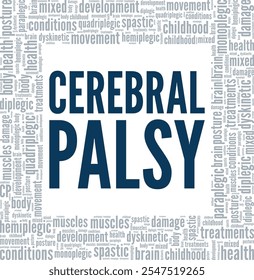 Cerebral Palsy word cloud conceptual design isolated on white background.