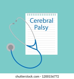Cerebral palsy written in a notebook- vector illustration