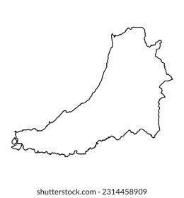 Ceredigion map, district of Wales. Vector illustration.