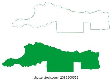 Cerejeiras municipality (State of Rondônia or Rondonia, RO, Municipalities of Brazil, Federative Republic of Brazil) map vector illustration, scribble sketch Cerejeiras map