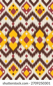 Patrón Ikat Ceremonial Con Métodos De Tinte De Patrimonio Y Simetría Colorida En Capas