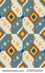 Patrón Ikat Ceremonial Con Métodos De Tinte De Patrimonio Y Simetría Colorida En Capas