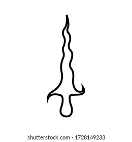 Diseño de la plantilla de logotipo de vectores de icono de cuchillo ceremonial