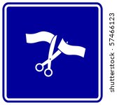 ceremonial scissors and ribbon sign